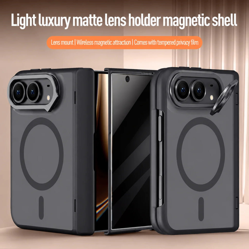 Cell Phone Accessories Privacy Glass Film Magneitc Hinge Case