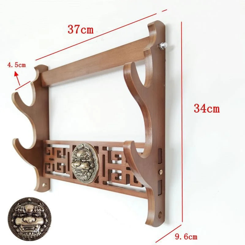 Wall Rapier Katana Shelf Support Wooden 4-Layers Wall Sword Stand Holder Display Real Size Japanese Katana Sabre Rack Decoration