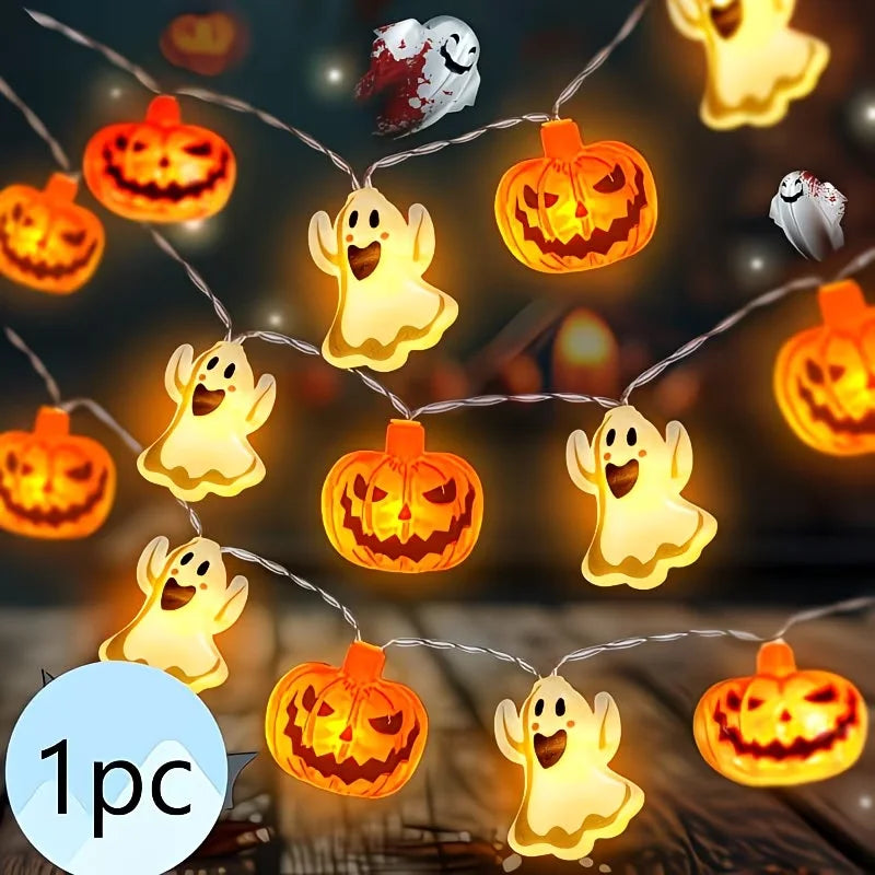 1PC 10/20LED Halloween Ghost &amp; Pumpkin String Lights Mixed