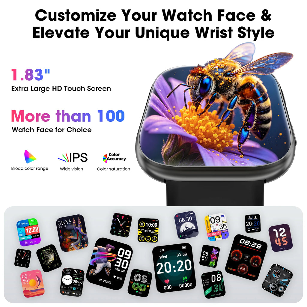 Smart Watch Bluetooth Call 1.83'' TFT Screen Gift Box