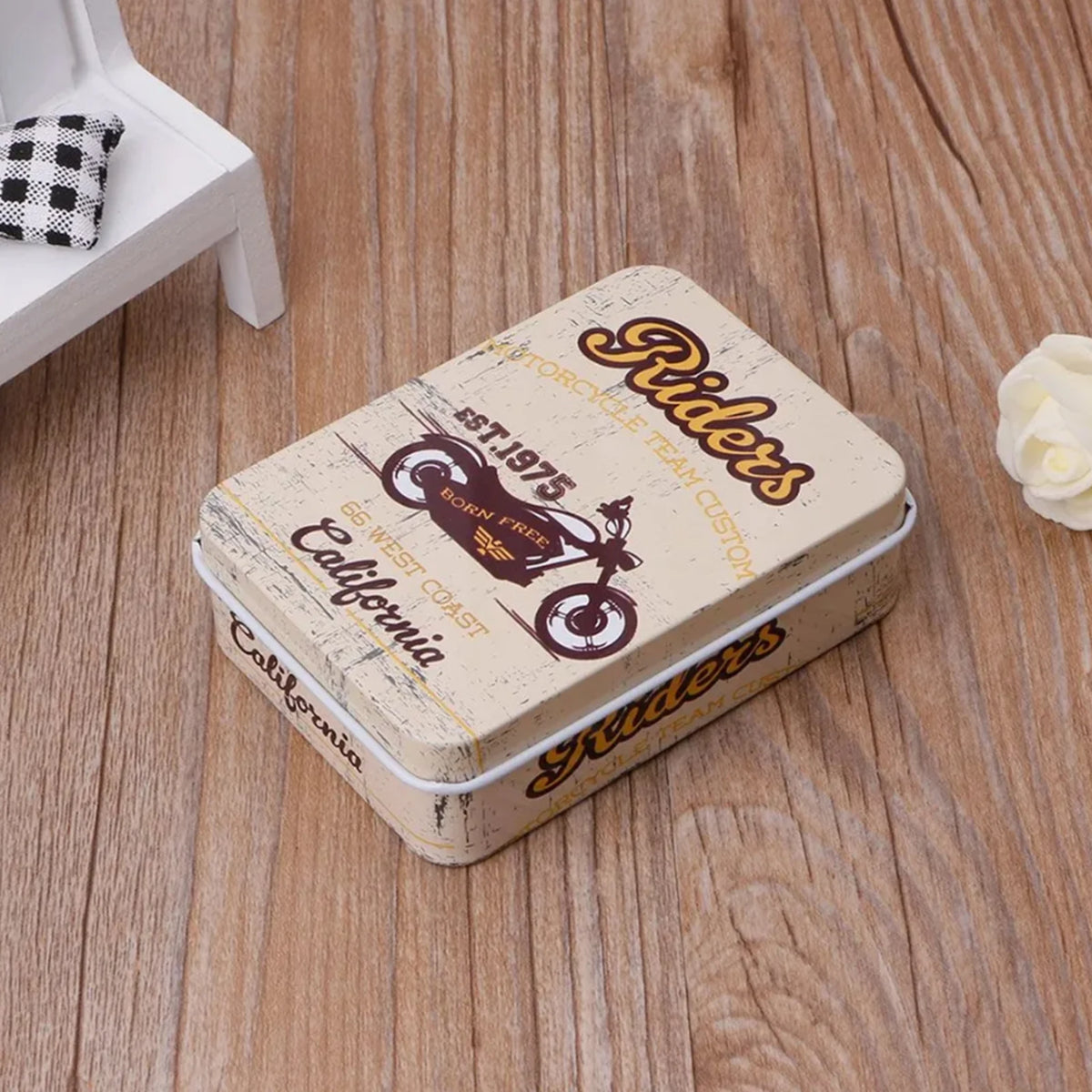 Vintage Storage Iron Box Creative Rectangular Tinplate Box For Hairpin Card Jewelry Organizer Rural Nostalgic Storage Boxes