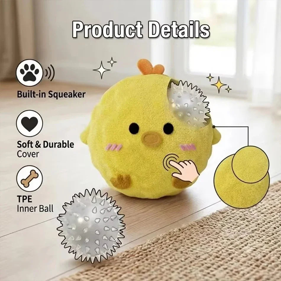 5.5CM Plush Bounce Ball Dog Squeaky Toy Plush TPR