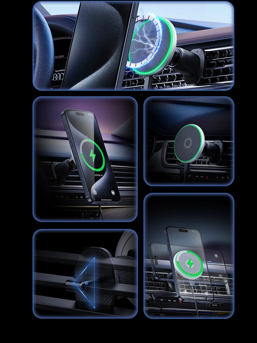 For Volvo EX30 2025 Car Phone Holder Mobile Phone Wireless Charger Stand Magnet Mount Car MagSafe Mounts for EX30 Accessories