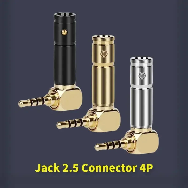 Audio Plug Jack 2.5mm 3/32 2.5 Earphone Connector 4 Pole 90 Degree Bend For Soldering Consumer Electronics Speaker Terminal