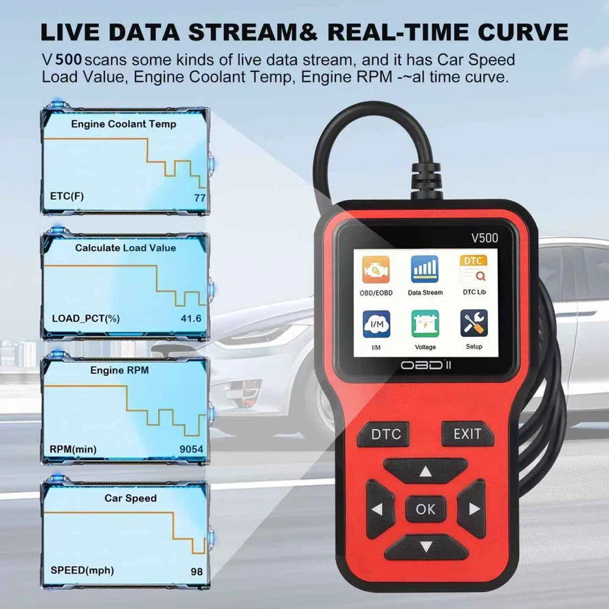 V500 OBD2 Scanner Auto Car Diagnostic Tool with Color