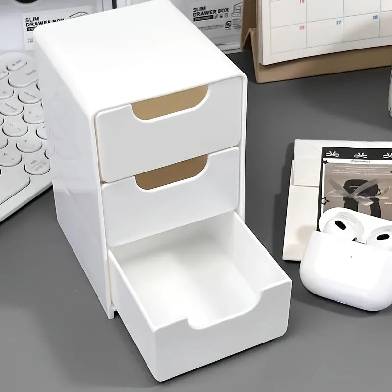 For Desk Perfect for Office Supplies Jewelry Cosmetics Storage Desk Organizer Mini Chic 3-Tier Drawer Organizer