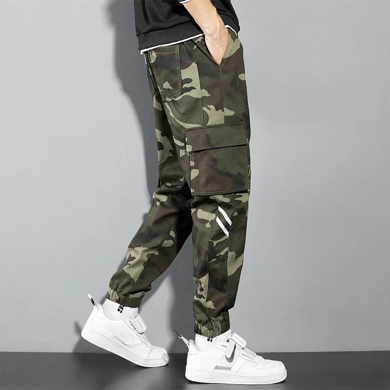 Black Cargo Pants Men Y2K Streetwear Casual Pants Green Plus Size
