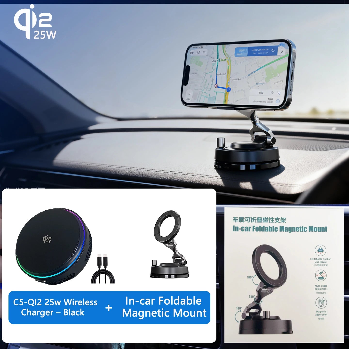 2025 Qi2.2 25w semiconductor-cooled mobile phone radiator, portable magnetic wireless charger with RGB lights.