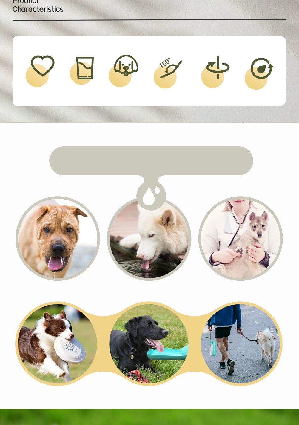 550ML Fold Dog Water Bottle Twist Open PET Portable Dog Drinking Bowl Traveling Outside Feeding Walk A dog Puppy Water Bottle