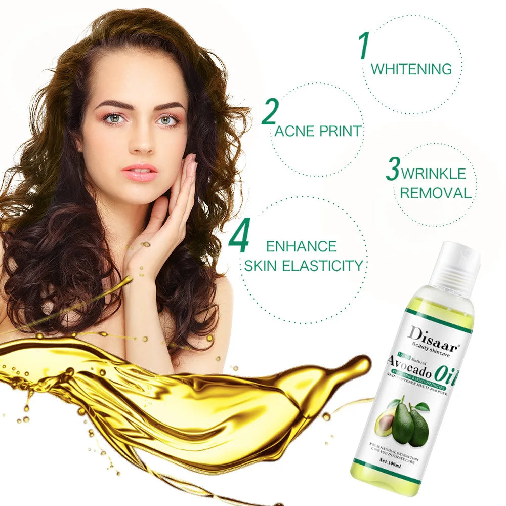100ml Natural Organic Avocado Oil Skin Care Relaxing Massage Oil Moisturizing Body Oil Firming Sooth Skin Body Skin Care