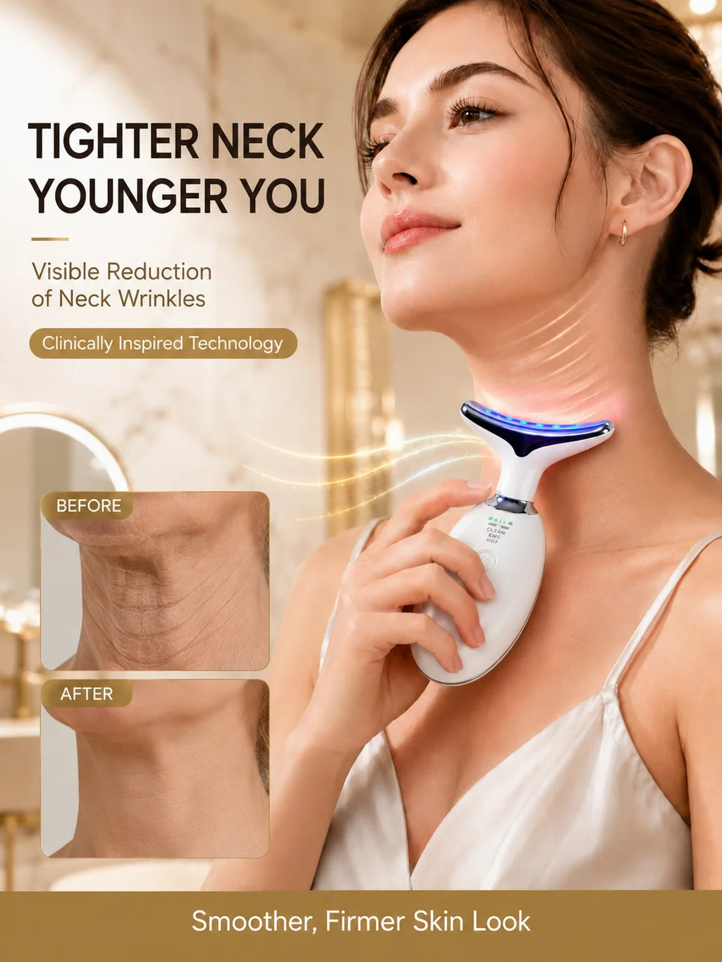 Neck Beauty Device for Women, High-Efficiency Wrinkle Care Massager, Face Neck Firming Lifting Skin Tightening Machine