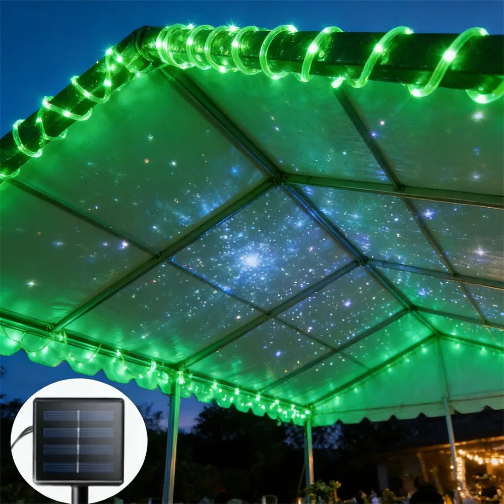 LED Rope Light String Solar Power Outdoor Fairy Lights