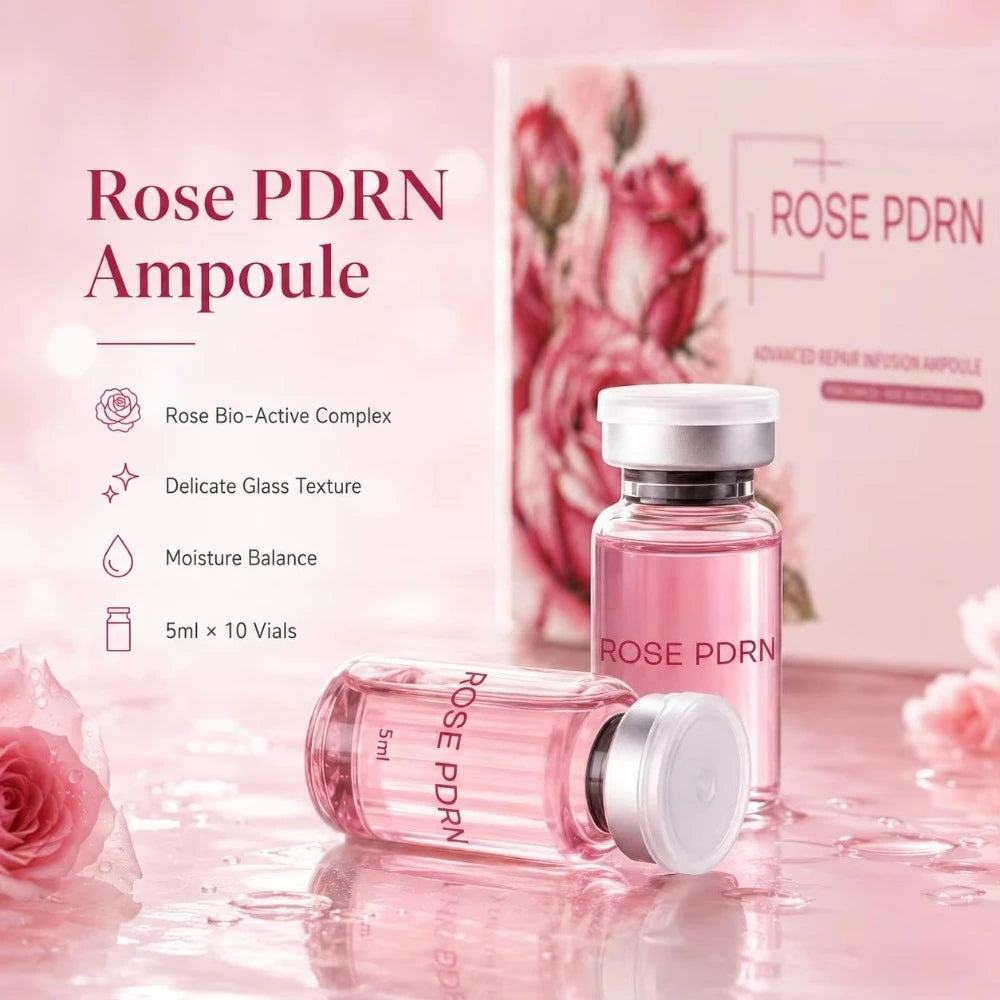 Rose Pink PDRN Facial Ampoule With HA And Peptide