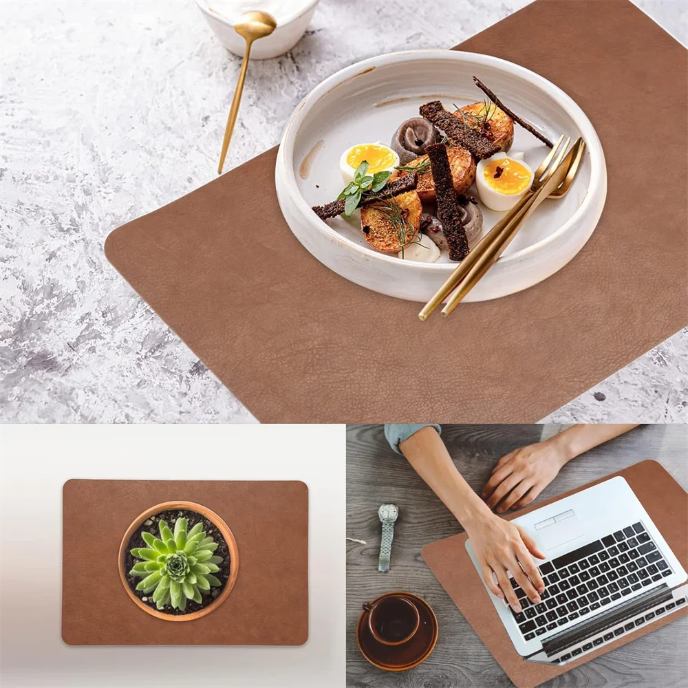 Faux Leather Placemats Set of 1/4/6pcs