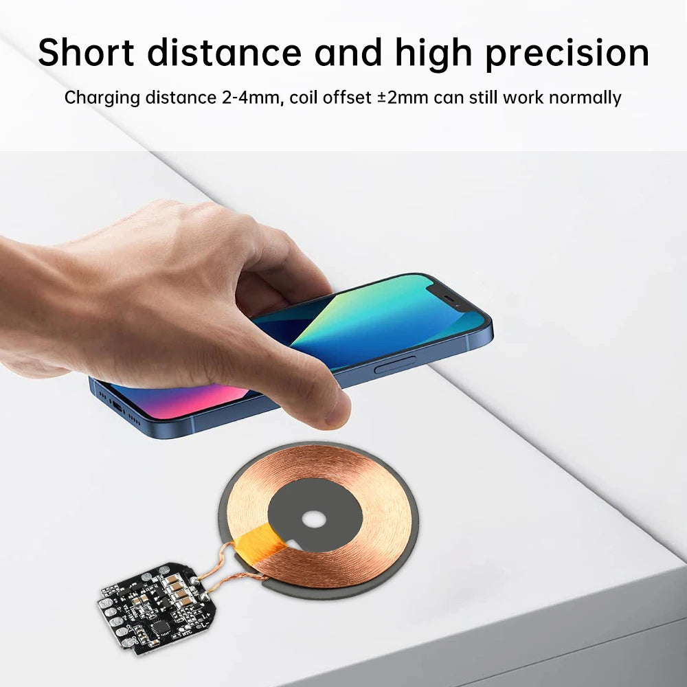 DC 5V/9V 5W/10W/15W High Power Wireless Charger Transmitter Module Coil Circuit Board DIY Fast Charging Module