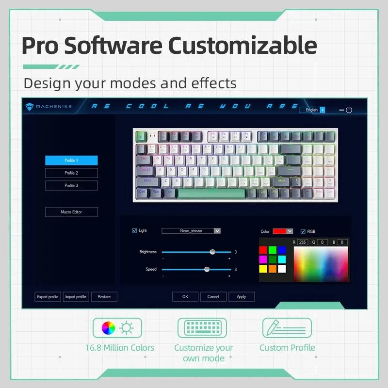 Machenike K500 Mechanical Keyboard Wired Gaming Keyboard K500-B94