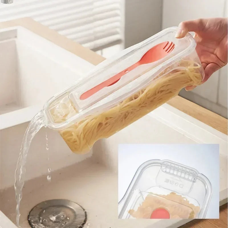 Microwave Pasta Cooking Box with Strainer Heat Resistant Pasta