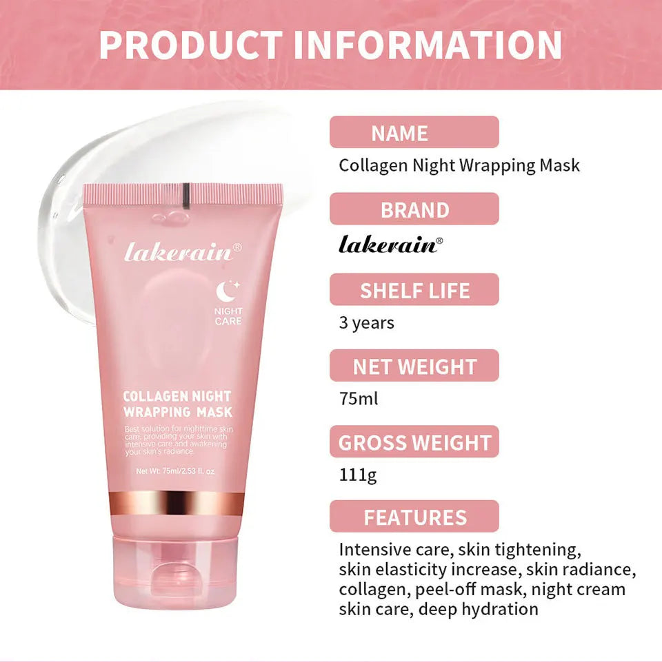 Overnight Wrapping Peel Off Facial Mask Set Hydrolyzed Collagen Night Wrapping Mask Deeply Hydrates Night Care Mask Skin Care