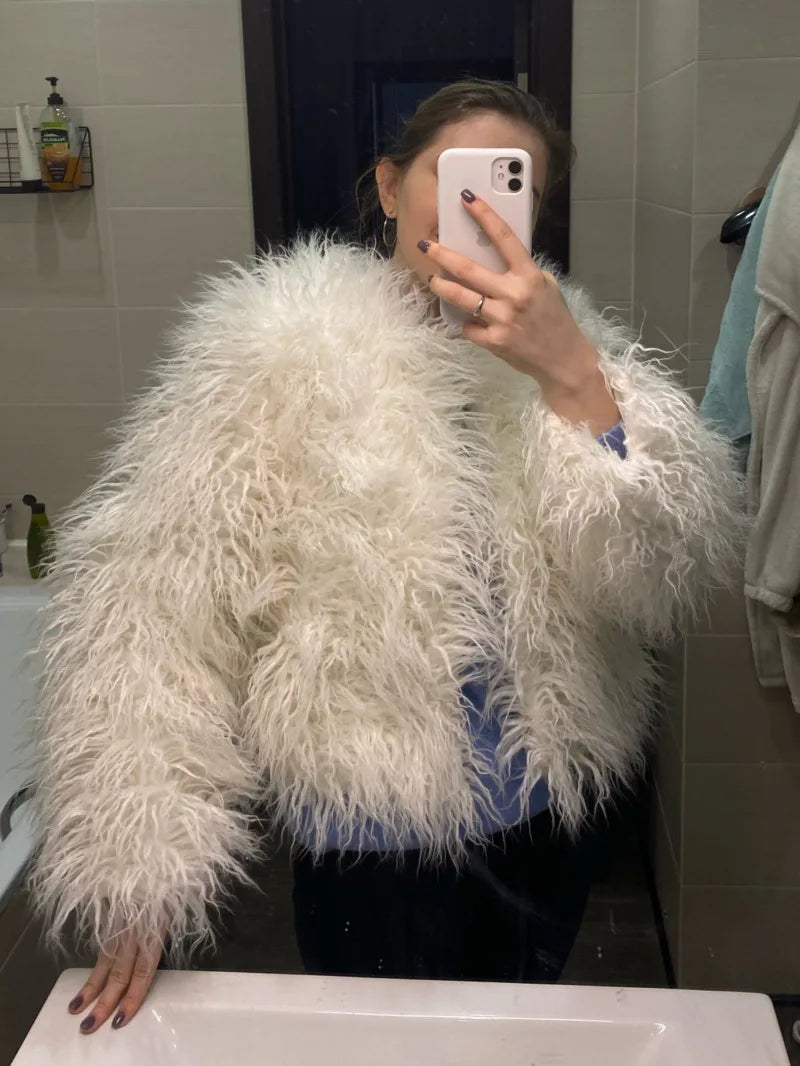 34 Colors 3XL Fur Coats Women Autumn Winter Top Fashion Faux Fur Coat Elegant Thick Warm Faux Fur Jackets For Women 2025 Top MA7