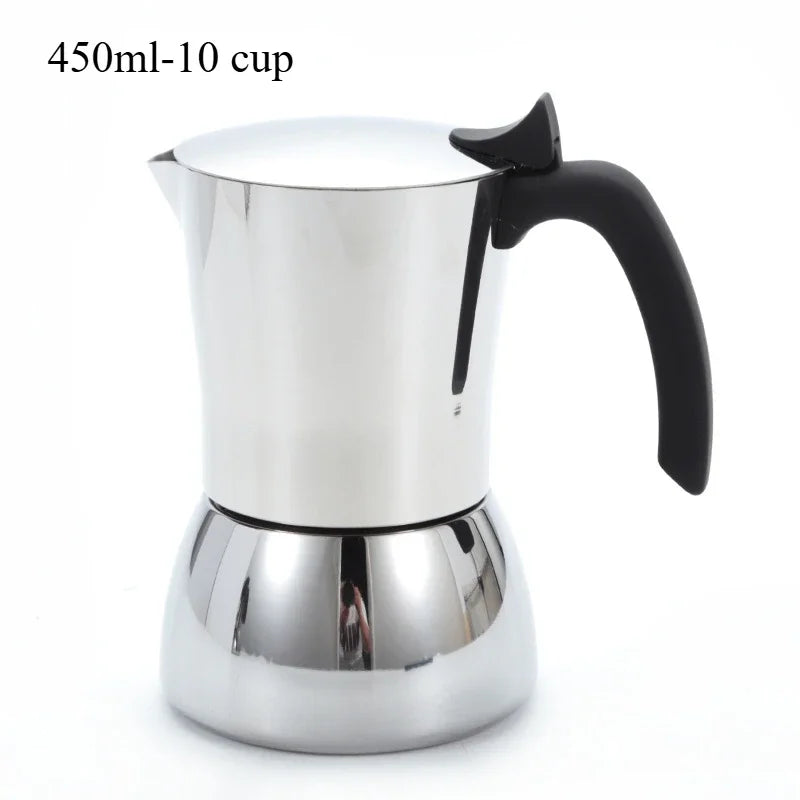 Stainless Steel Moka Pot Stovetop Espresso Maker Espresso Italian Coffee Percolator Make for Home Office Coffee Shop Camping Use