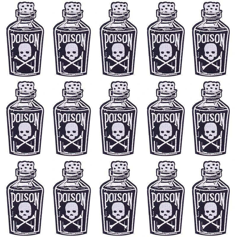 Prajna Wholesale 10PCS Punk Skull Patch For Clothing Skeleton Patches On Clothes DIY Fusible Patch Applqiues Embroidered Pacthes