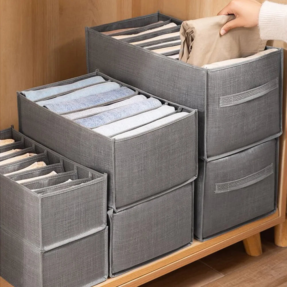 Closets Clothes Organizer Foldable Clothing Jeans Storage Box Closet Drawer Organiser for Pants Jeans T Shirt Underwear Leggings