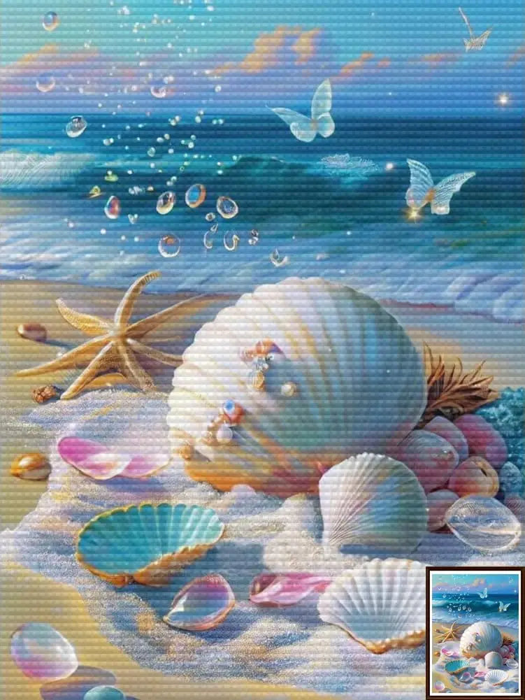 Starfish 5D Diamond Painting Fantasy Shell Seaside Scenery Full Diamond Embroidery Mosaic Cross Stitch Kits Bedroom Home Decor