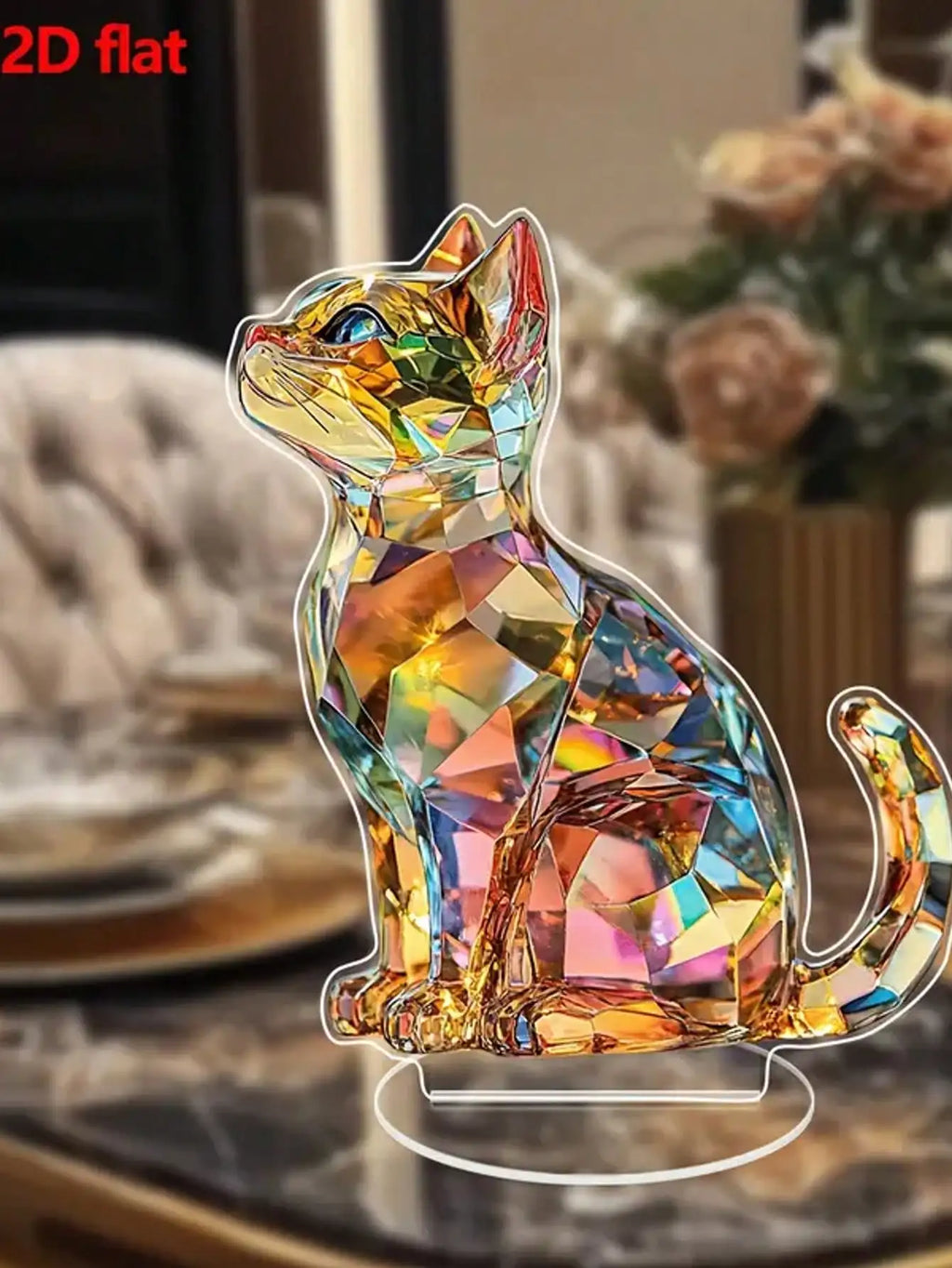 Artistic Crystal Cat Sculpture 1 Cute Home Desktop Decoration Ideal Gift for Family And Friends Suitable for Bedroom Decor