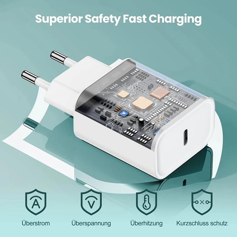 PD 40W Charger USB C Fast Charging Cable for IPhone 17 16 15 Pro