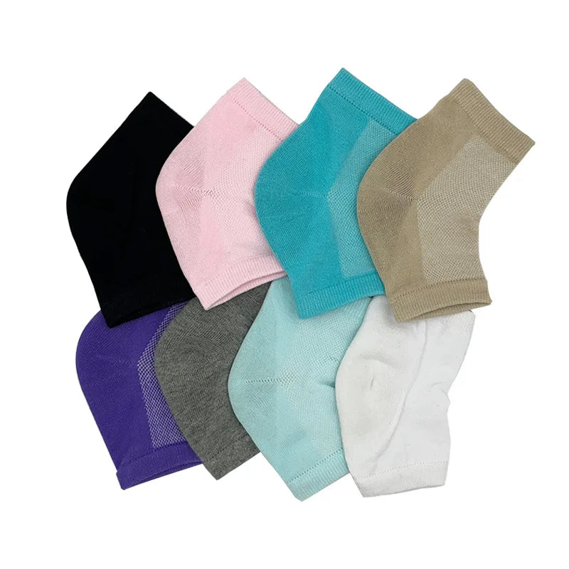 Heel Socks Feet Skin Care Colorful Silicone Moisturizing Gel Cracked Dry Heel Repair Protectors Plantar Fasciitis Inserts Pads