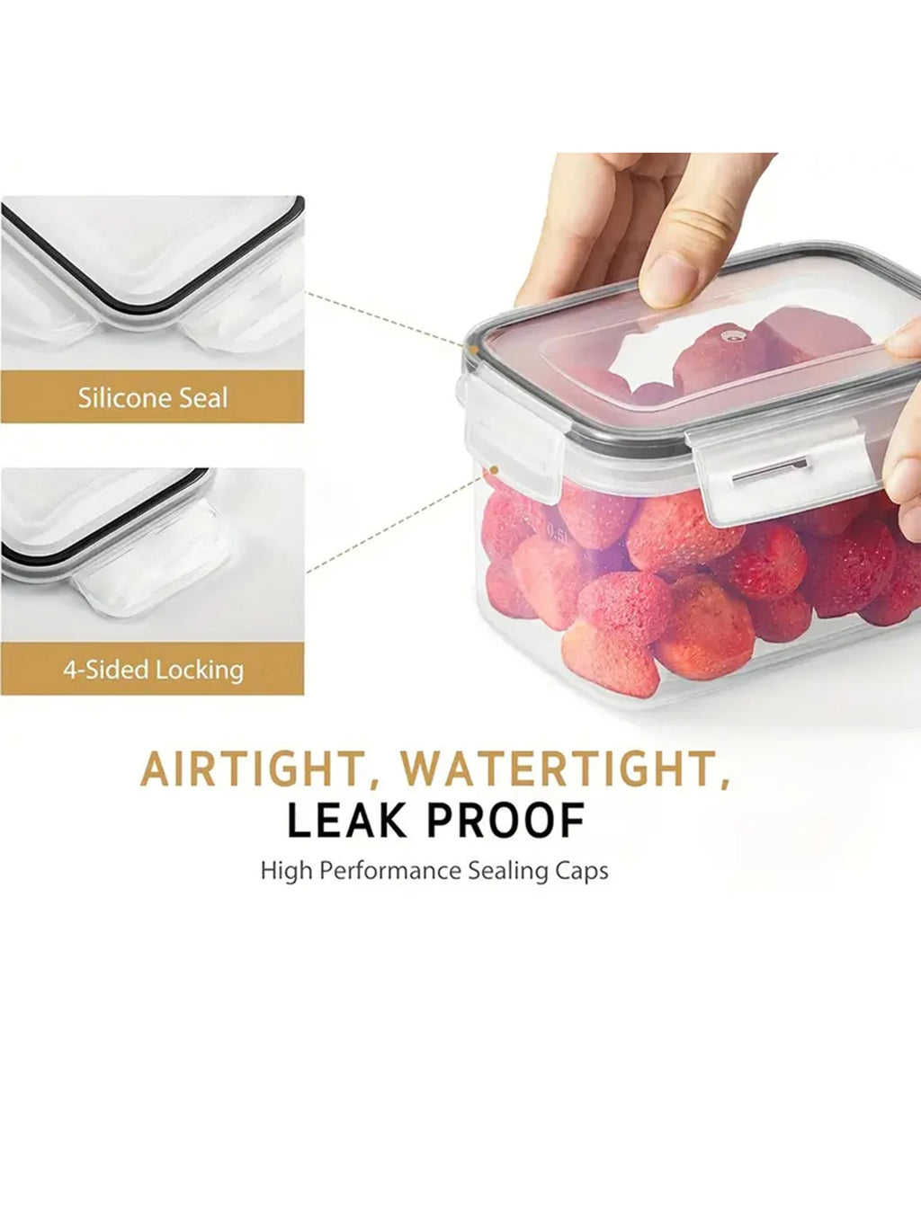 Airtight Food Storage Containers with Labels for Flour Grains