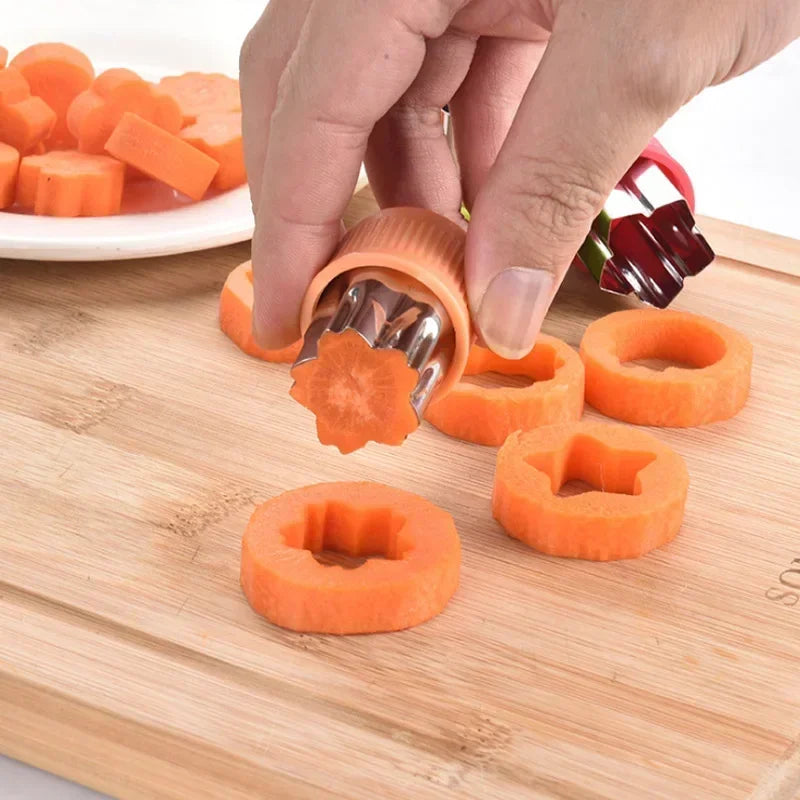3/12Pcs Star Heart Shape Vegetables Cutter Plastic Handle Portable