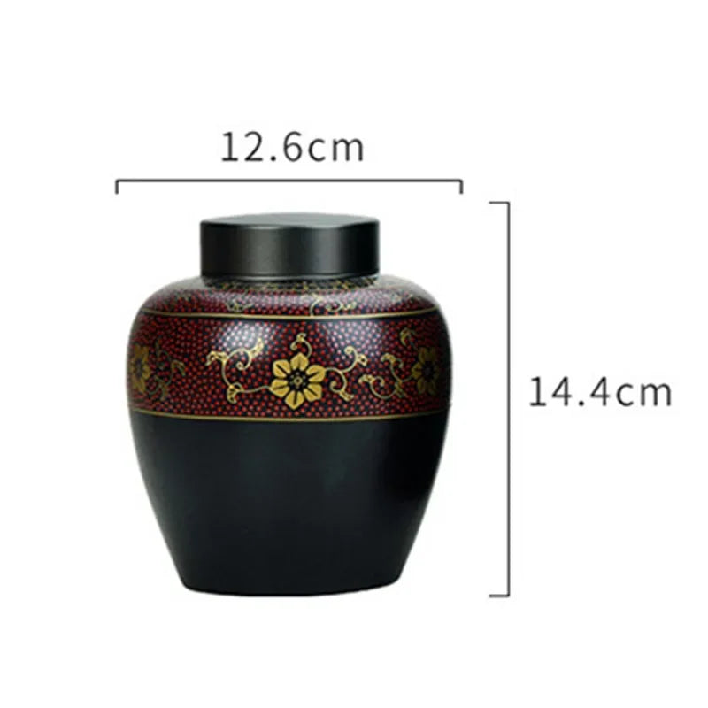 Black Urns for Ceramics Ashes Sealed Cremation Funeral Keepsake Human Pet Memorial Suitable Home Fireplaces Burial Ash Urn