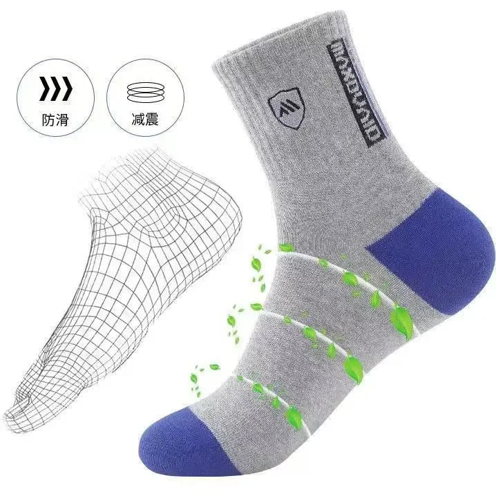 5 Pairs High Quality Business Men Socks Autumn Winter Breathable Athletic Men's Cotton Sports Socks 100% Cotton Thick Socks