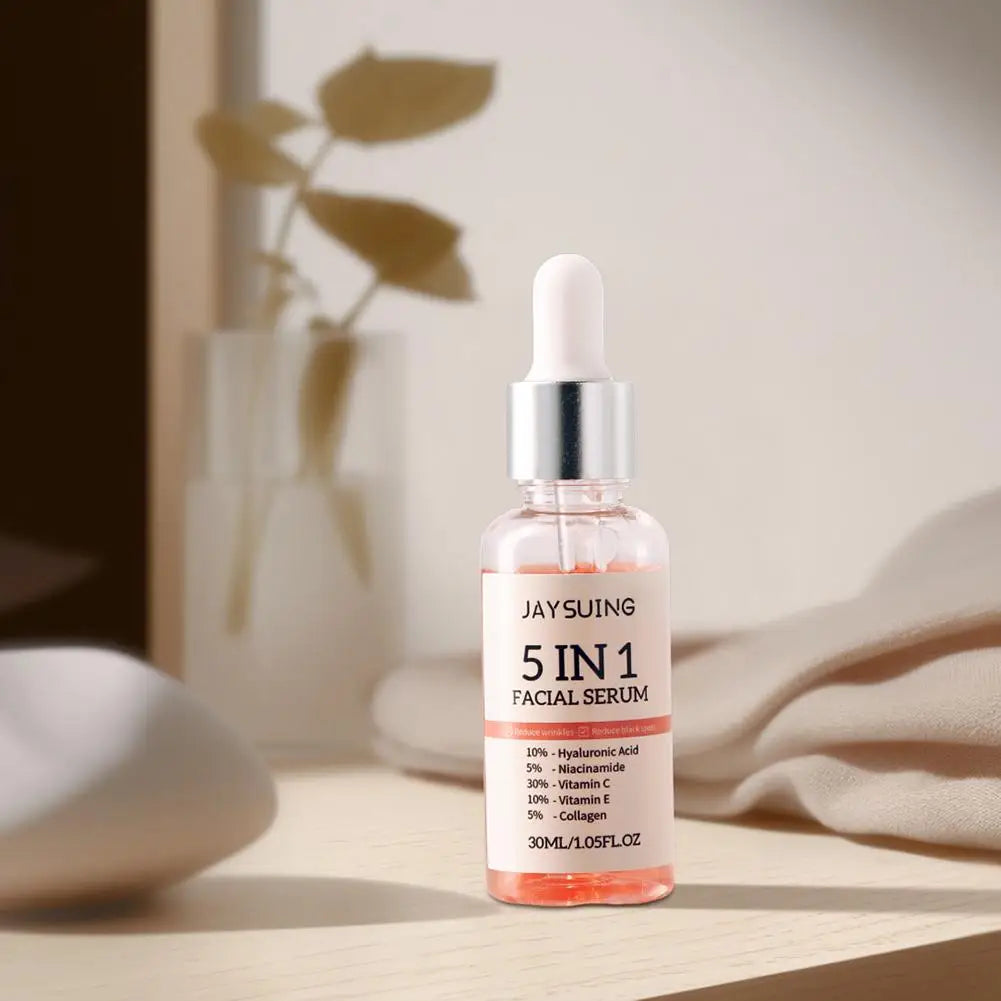 1/2/3pcs 30ml 5 In 1 Face Serum Moisturizing Vitamin C Hyaluronic Acid Facial Serum Shrink Pores Skin Care