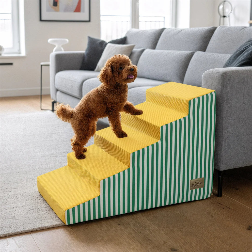 3/4/5 Steps High-Density Foam Dog Stairs with Gentle Slope