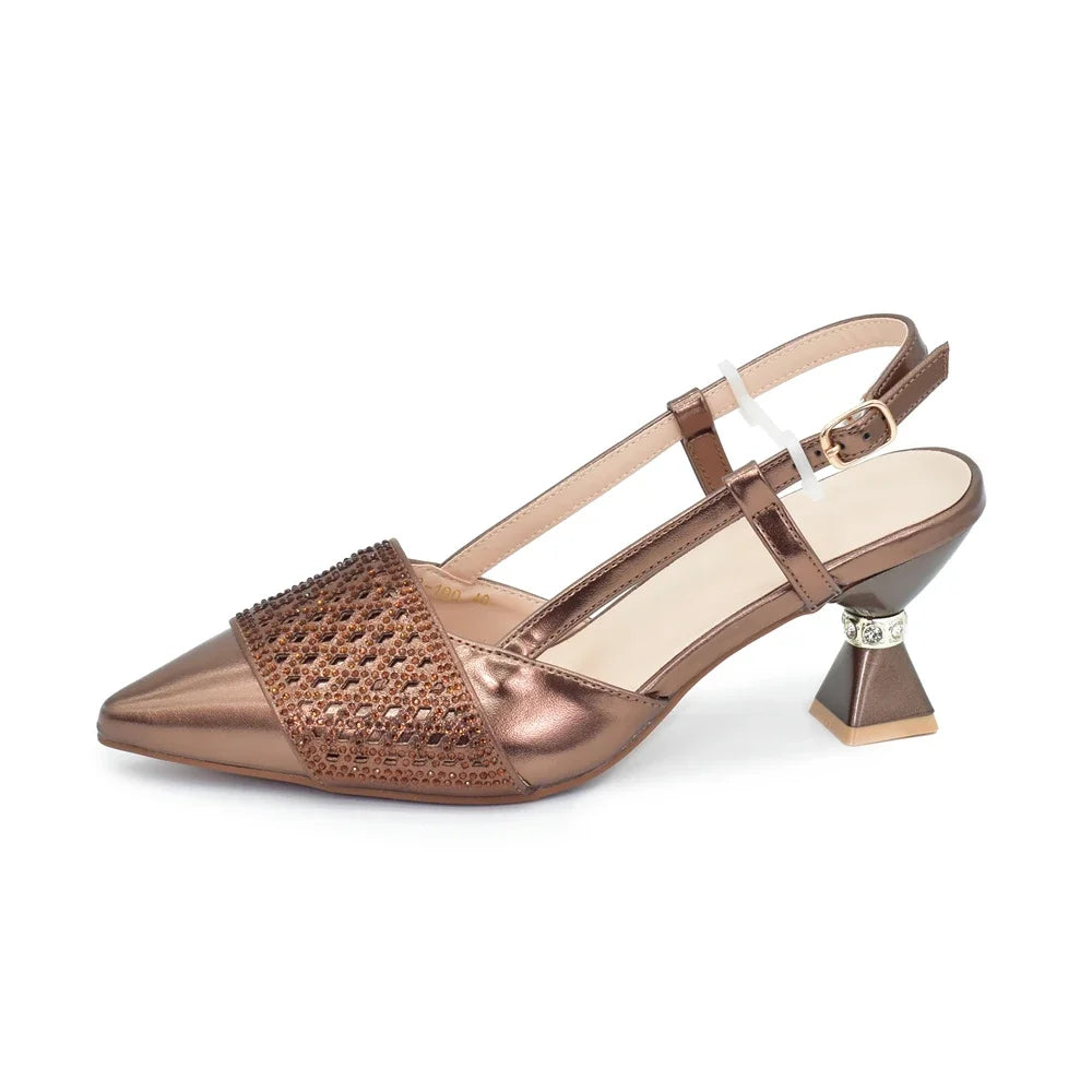 Women Italian Shoes and Matching Bags Sets Decorated with