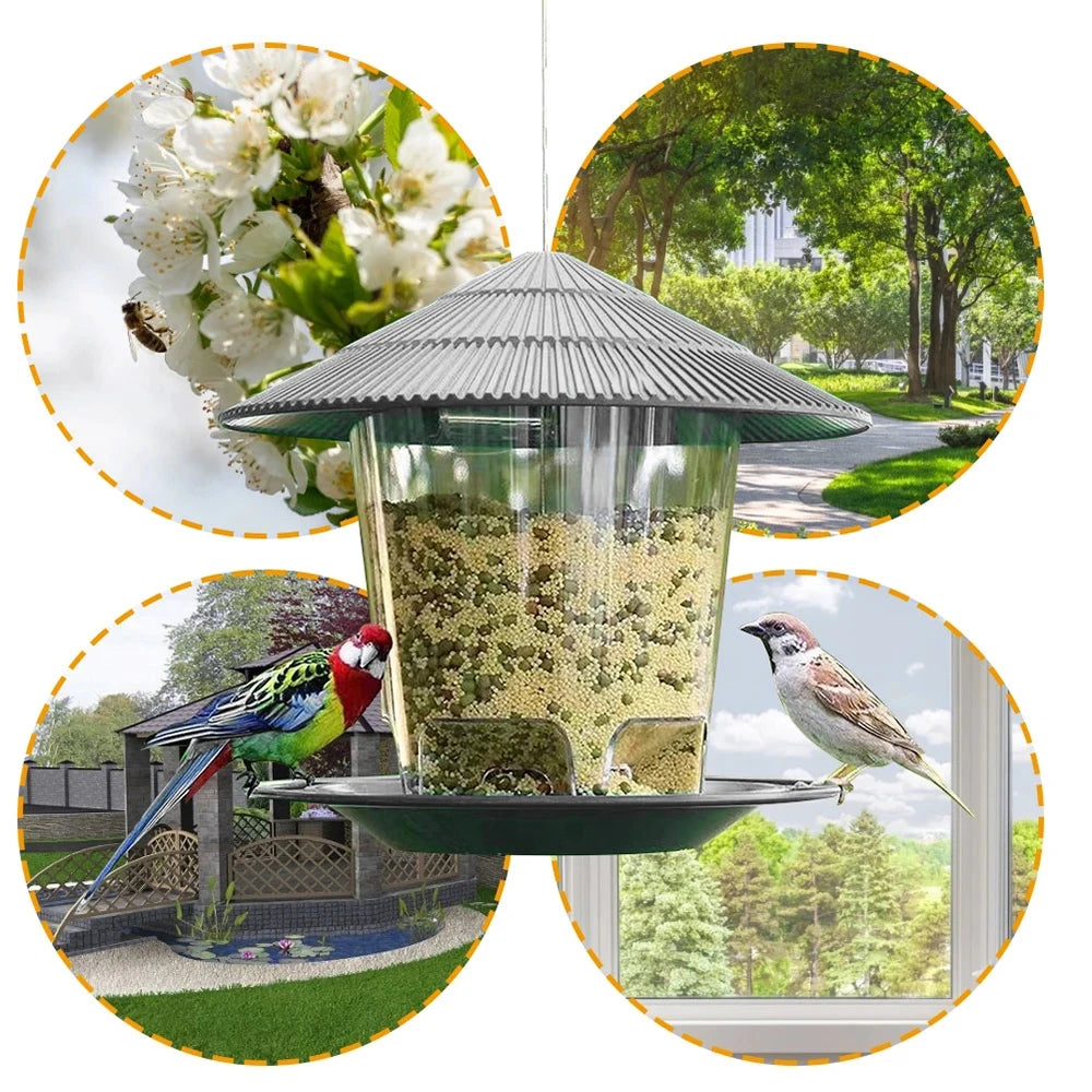 Garden Gazebo Hanging Wild Bird Feeder Outdoor Container With