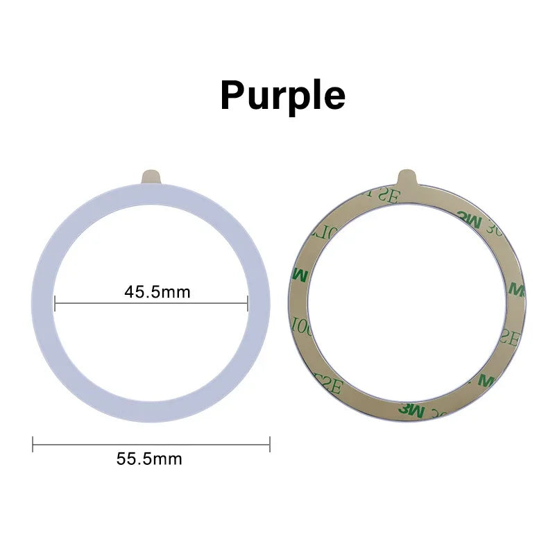 Colourful Silicone MagSafe Metal Ring Universal Sticker Support Wireless Charger Magnetic Patch Sheet for IPhone 12-17 Series