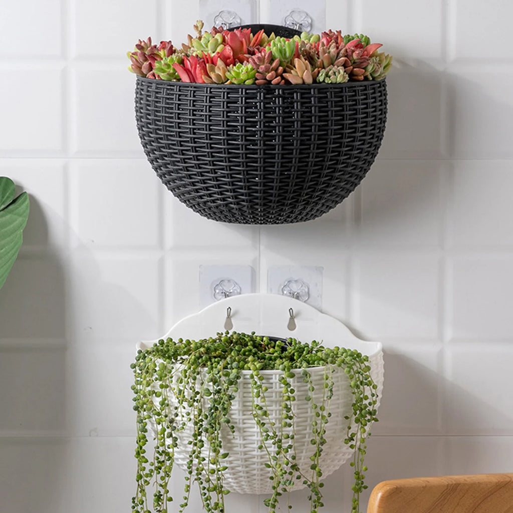 Flower Pot Exquisite Wall-mounted Plastic Wall Hanging Basket Flowerpot for Outdoor Garden Balcony Planter Bucket Home Decor New