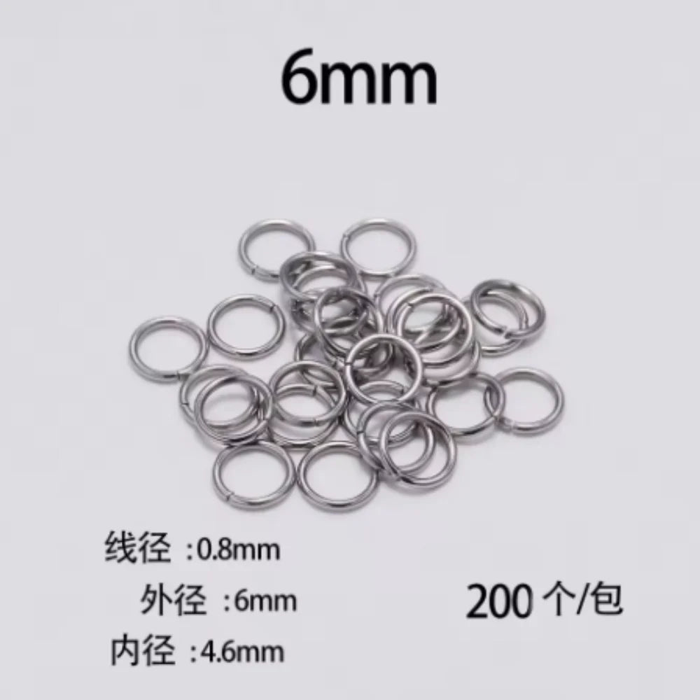 6mm Stainless Steel Split Ring Open Single Loops Jump