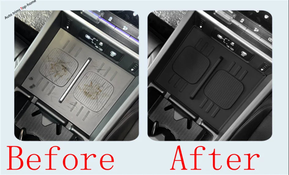 Silicone Center Console Wireless Charger Protection Pad upgrade Silica Gel Cover For Hyundai Santa Fe 2024 2025 Car Accessories