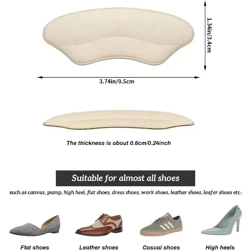 Heel Stickers for Anti-slip and Anti-friction Prevent Heel Slip and Rubbing for High Heels Adjustable Half-size Insoles