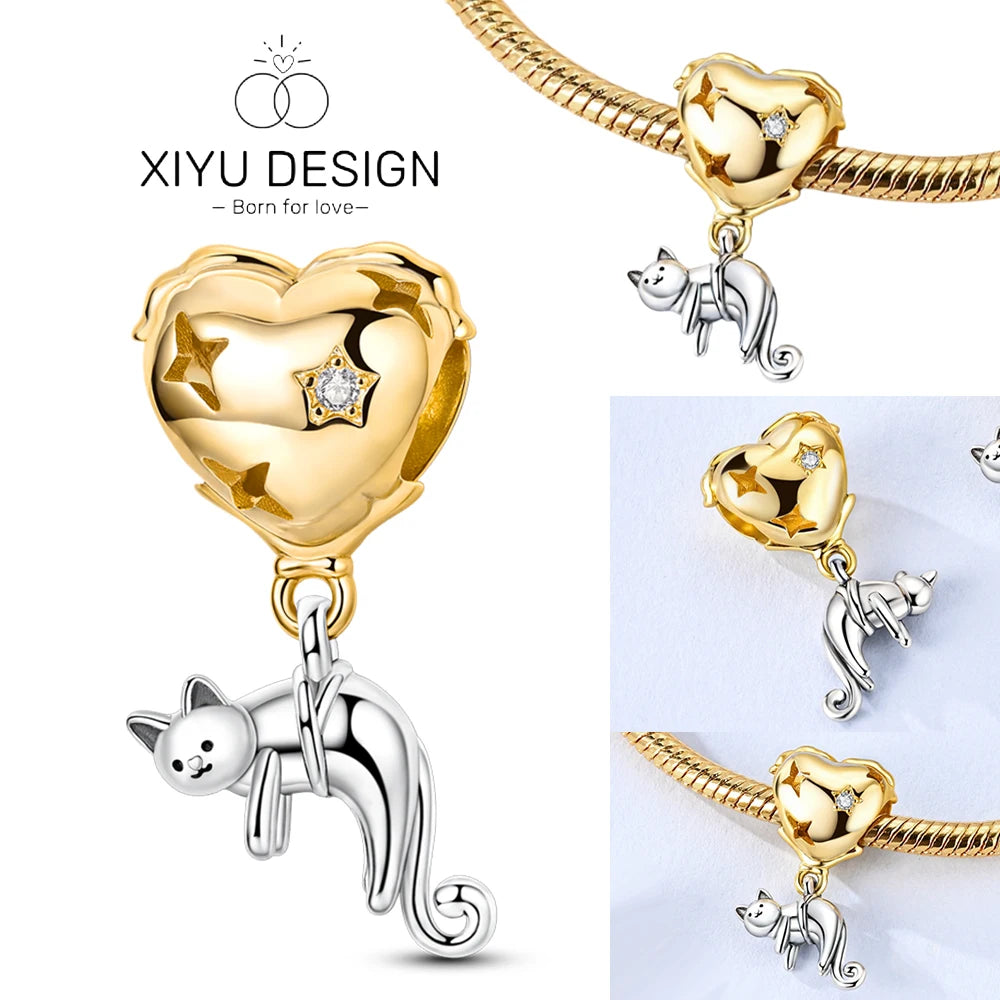 Cute Pet Series Capybara Couples Charms Eat Fruit Beads Fit DIY 925 Silver Bracelet Necklace Women Anniversary Jewelry Gift