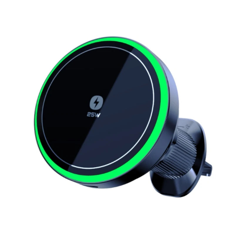 Qi2.2 Car Magnetic Wireless Charger Stand  LED Phone Holder  Air-Cooling Fast Charging Station For Magsafe iPhone 17~12 Pro Max