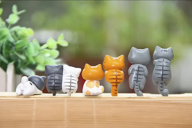 1/6Pcs Funny Neko Atsume  Meow Mochi Dango Cat Flower Pot Micro Landscape Mini Doll  Balcony Decorations Flower Pot Home Decor