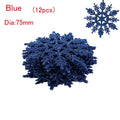 12PCS 7.5cm Hot Hanging pendant DIY Craft Charming Glitter Snowflake Party Ornaments Christmas Tree Decor Festival Decoration
