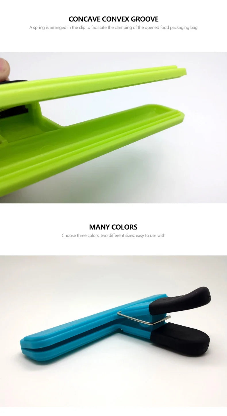 Portable Kitchen Storage Food  Travel Plastic Tongs  Snack Seal Sealing Bag Clips Sealer Clamp Storage Tool Kitchen Accessories
