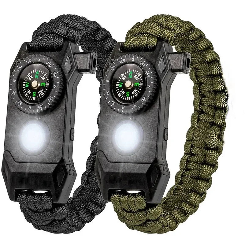 Fashion Men Outdoor LED Light Survival Umbrella Rope SOS