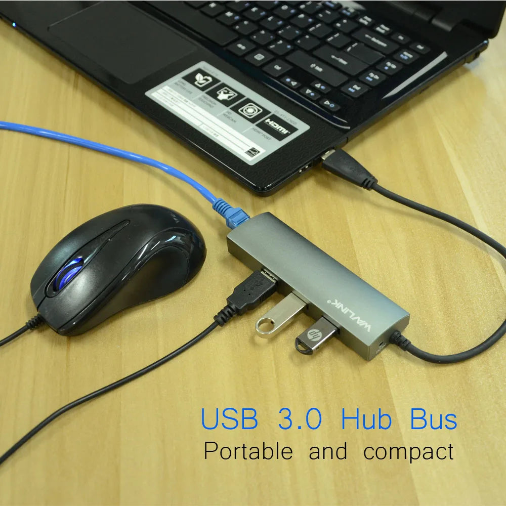 Wavlink USB 3.0 3 Ports Hub with Gigabit Ethernet Adapter
